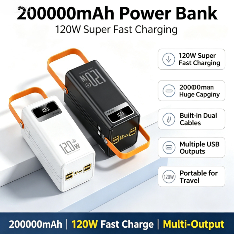 Outdoor Power Adapter Usb C - 120W Fast Charging Power Bank 500000mAh